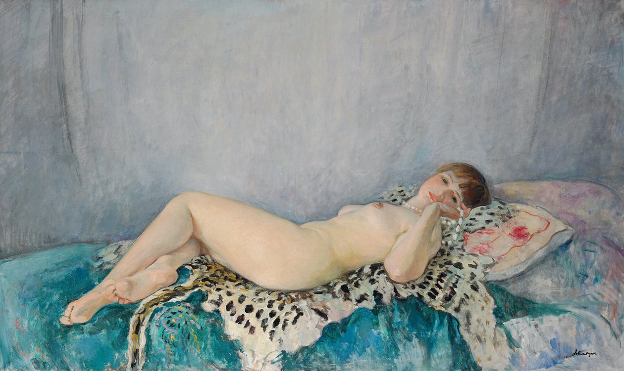 Nu na pele de leopardo, Le Cannet, 1926 de Henri Lebasque