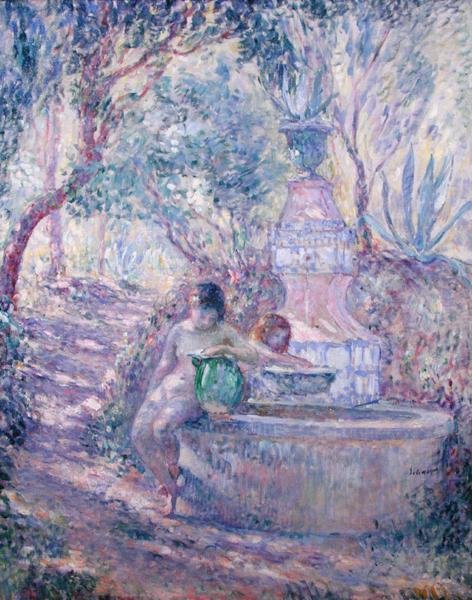 A Fonte de St.Tropez, c.1895 (óleo sobre tela) de Henri Lebasque