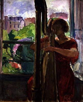 O Harpista (óleo sobre tela) de Henri Lebasque