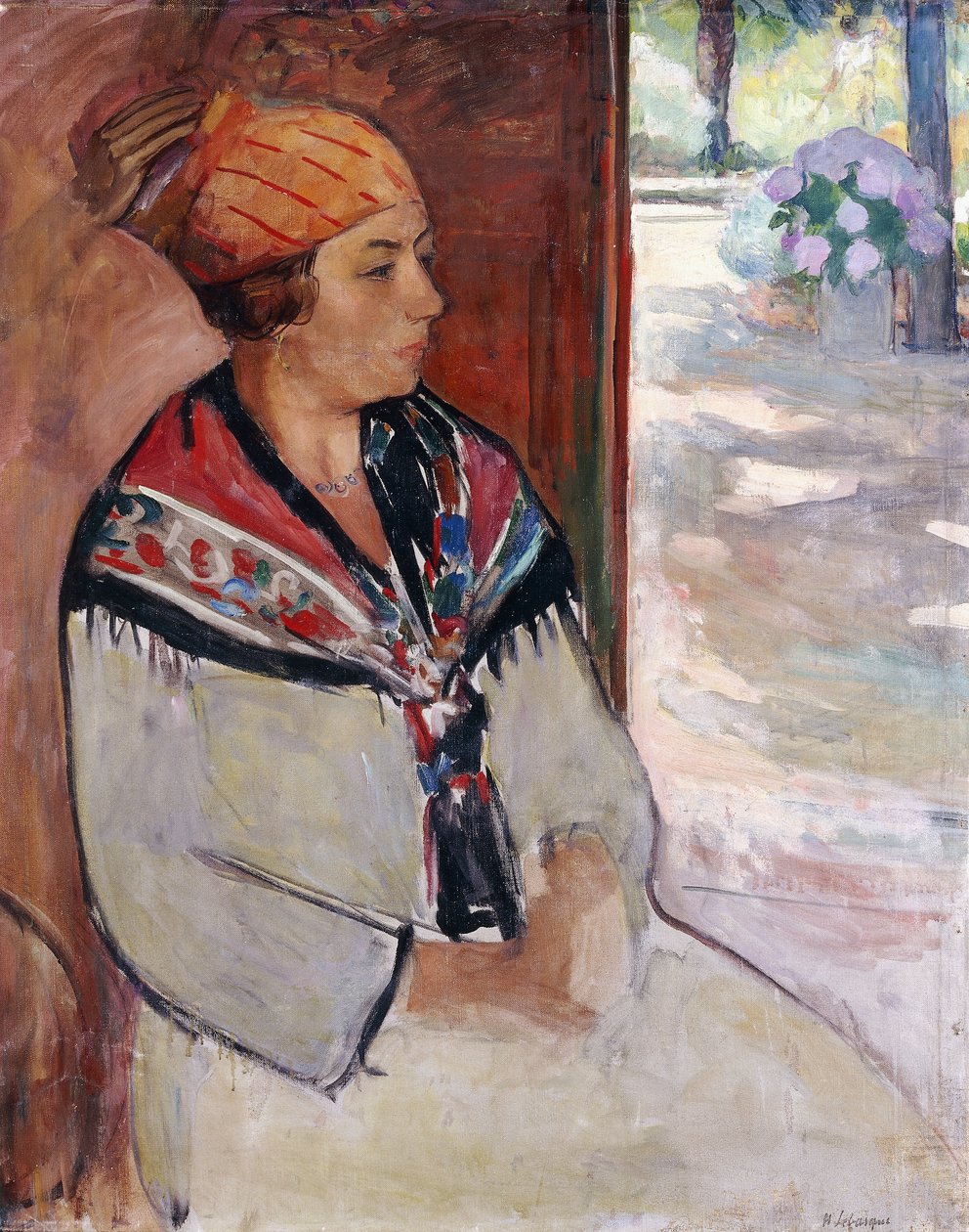 Mulher em uma bandana em Prefailles; Femme au Madras a Prefailles, 1922 de Henri Lebasque