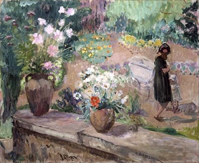 Mulher no Jardim (óleo sobre tela) de Henri Lebasque