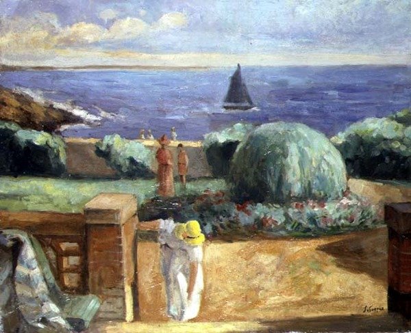 Mulher no Terraço em Prefailles de Henri Lebasque