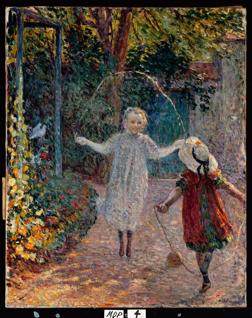 Moças brincando no jardim, 1899 de Henri Lebasque