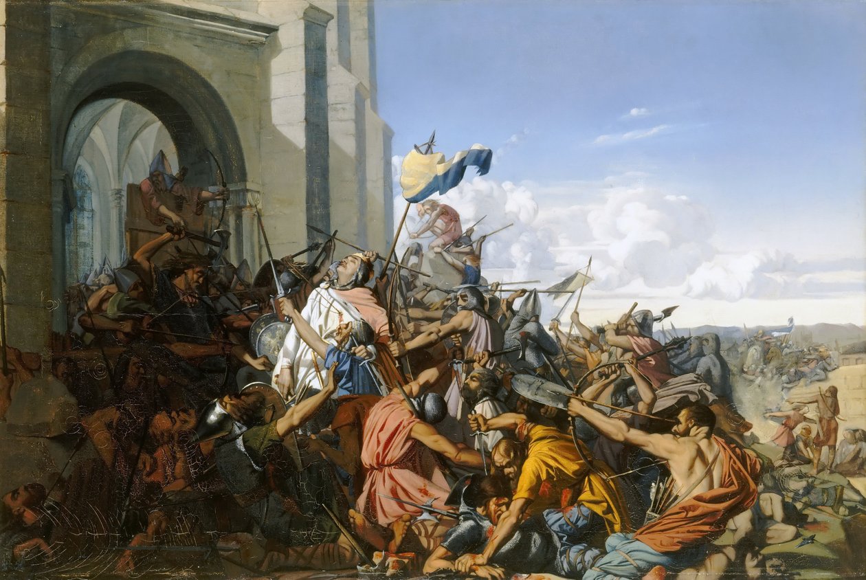 Morte de Robert le Fort na Batalha de Brissarthe, 866 de Henri Lehmann