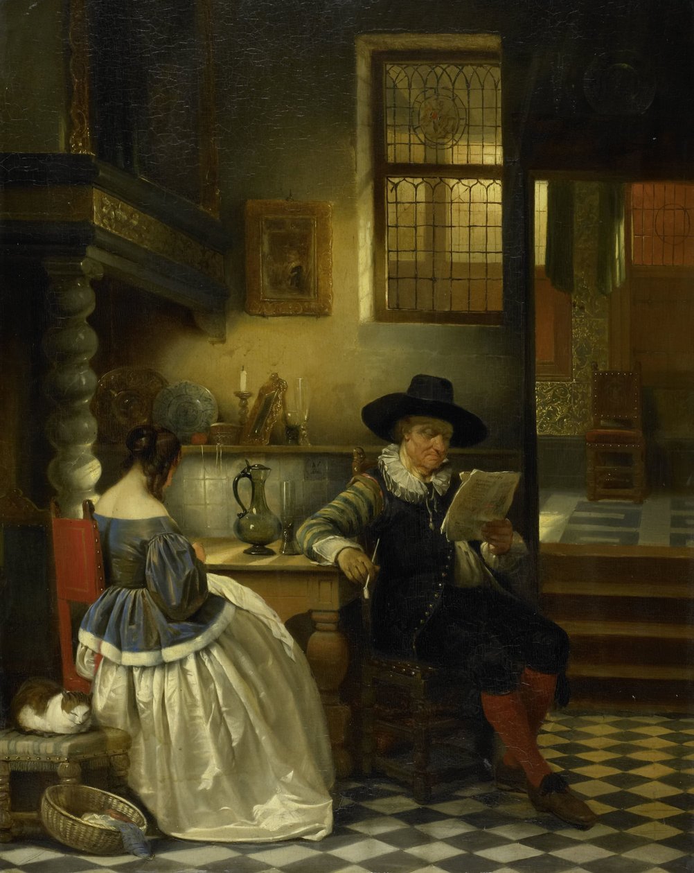 Interior do século XVII de Henri Leys (baron)