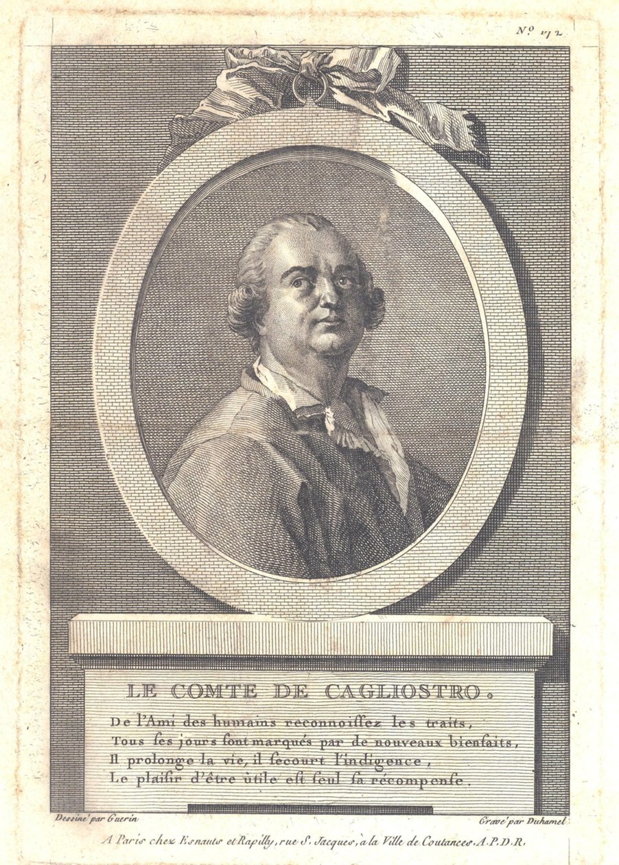 Conde Alessandro di Cagliostro 1743-1795, 1781 de Henri Louis Duhamel du Monceau