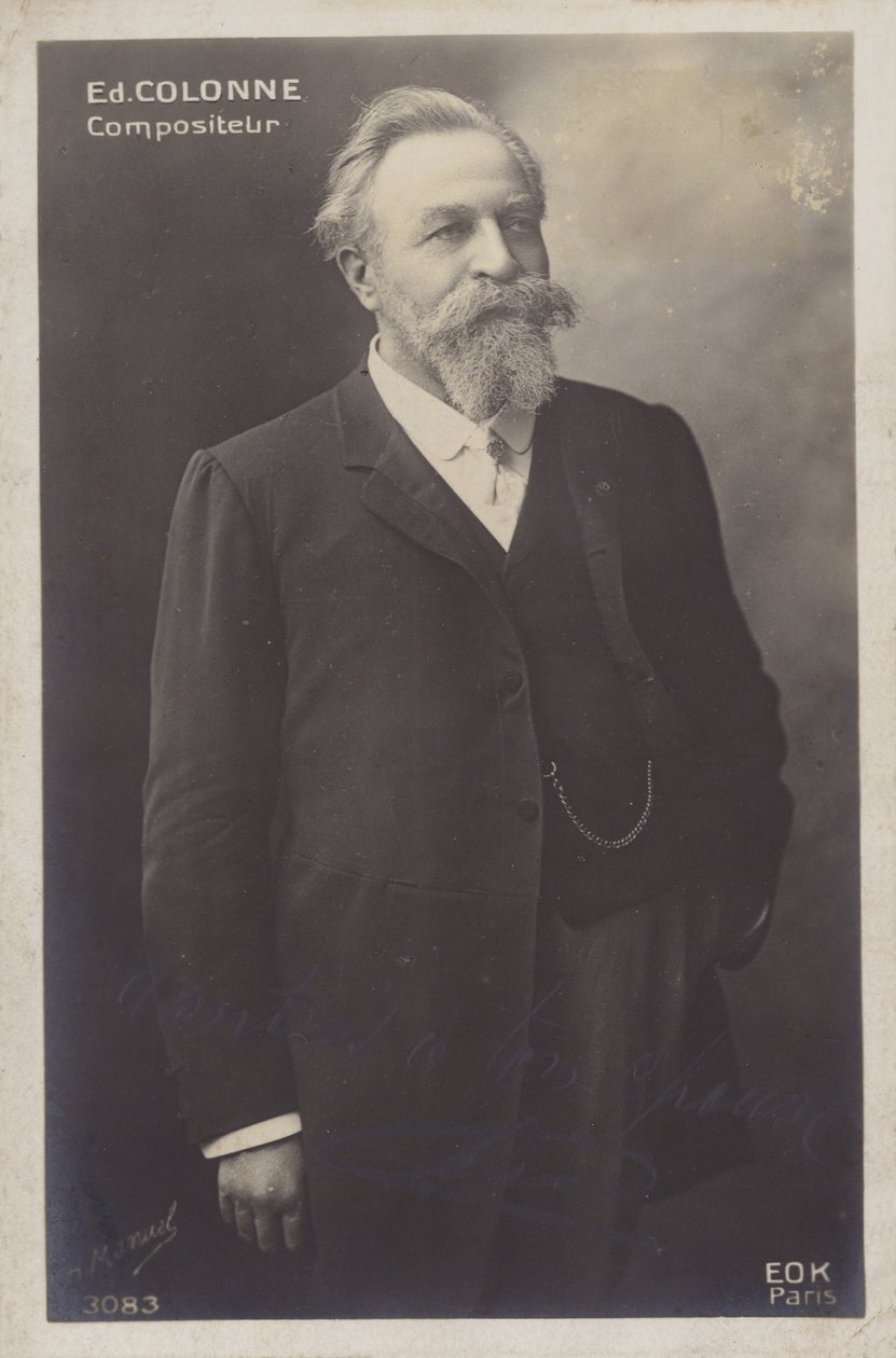 Edouard Colonne, maestro e violinista francês (1838-1910) (fotografia a preto e branco) de Henri Manuel