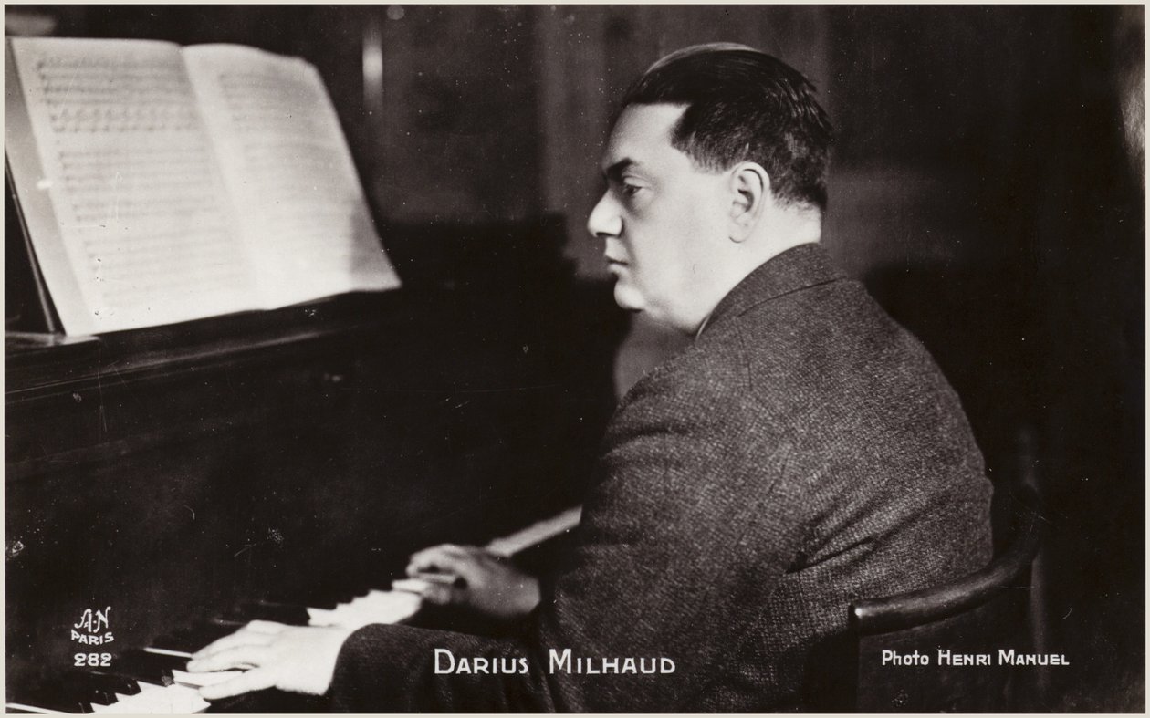 Retrato de Darius Milhaud (fotografia a preto e branco) de Henri Manuel