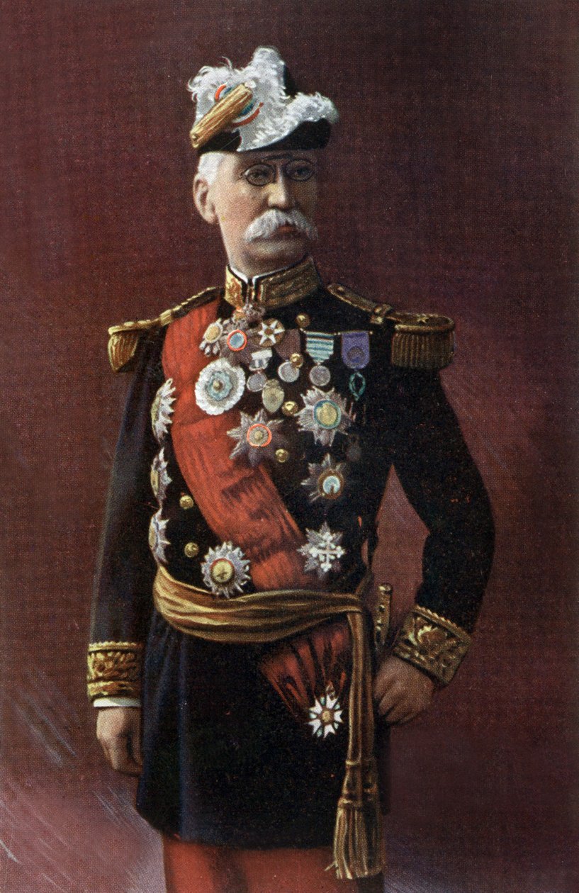 O oficial francês General Joseph Gallieni (1849-1916) foi também político, ministro da guerra em 1915-1916, Foto de Henri Manuel de Henri Manuel