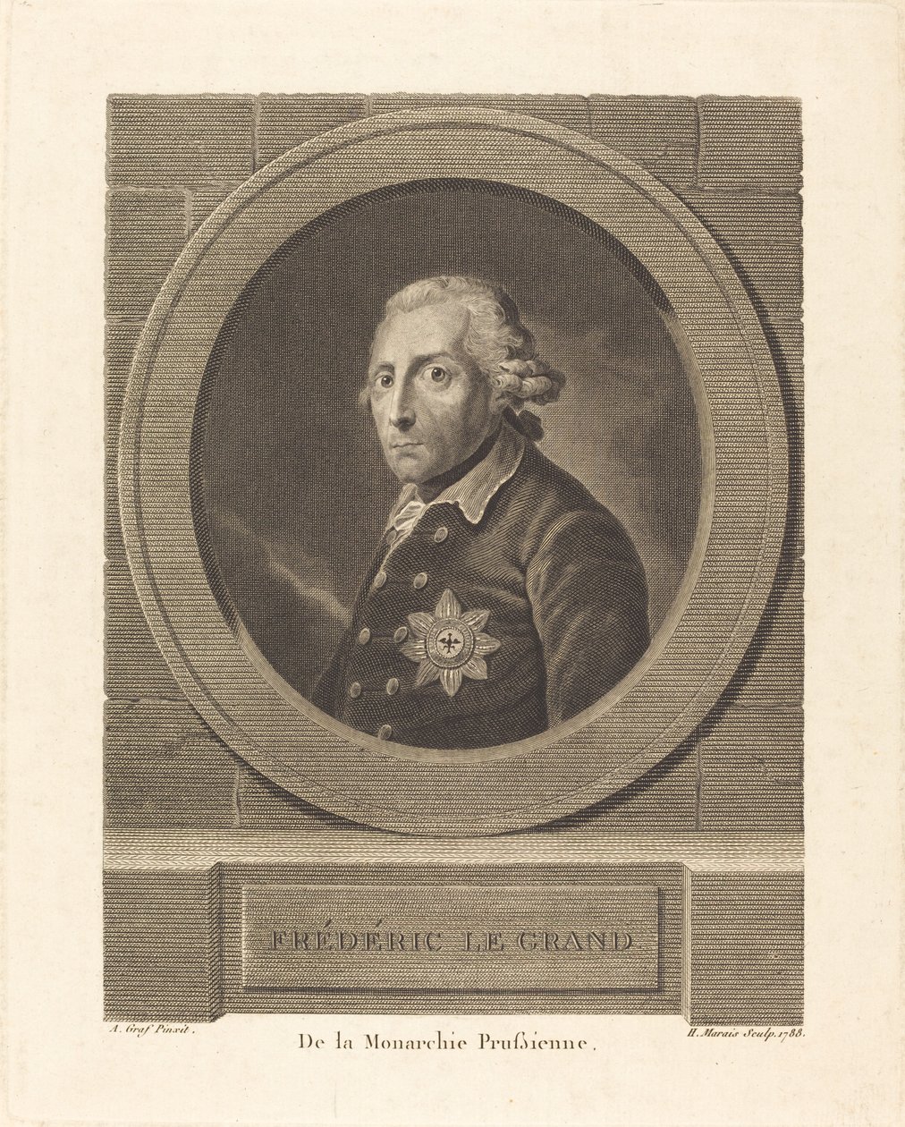 Frederico, o Grande, Rei da Prússia de Henri Marais after Anton Graff