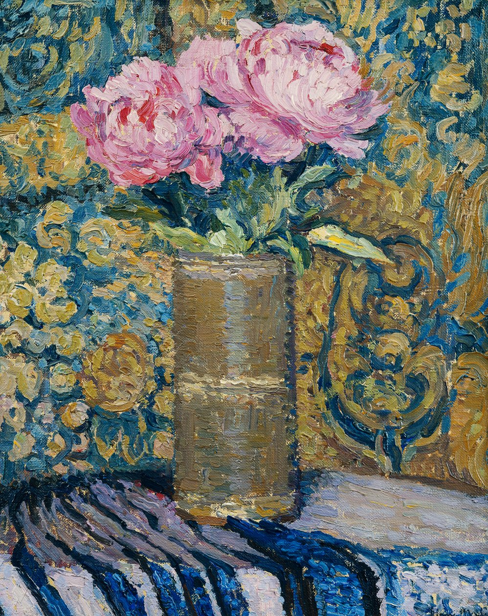 Buquê de peônias; O buquê de peônias, de Henri Martin