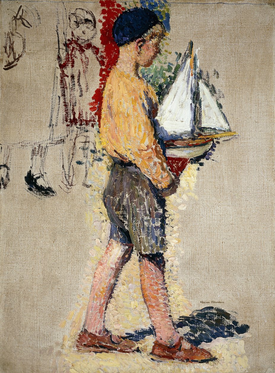 Menino com barco; Menino com Barco, de Henri Martin