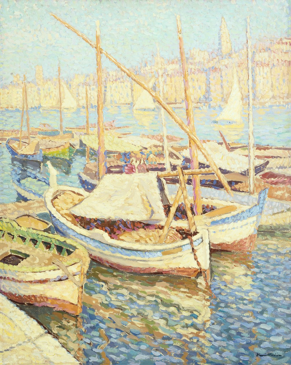 Porto de Marselha (óleo sobre tela) de Henri Martin
