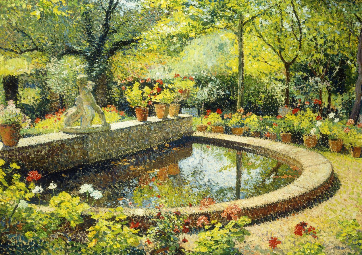 A lagoa em Marquayrol; Bacia por Marquayrol, c.1930 de Henri Martin