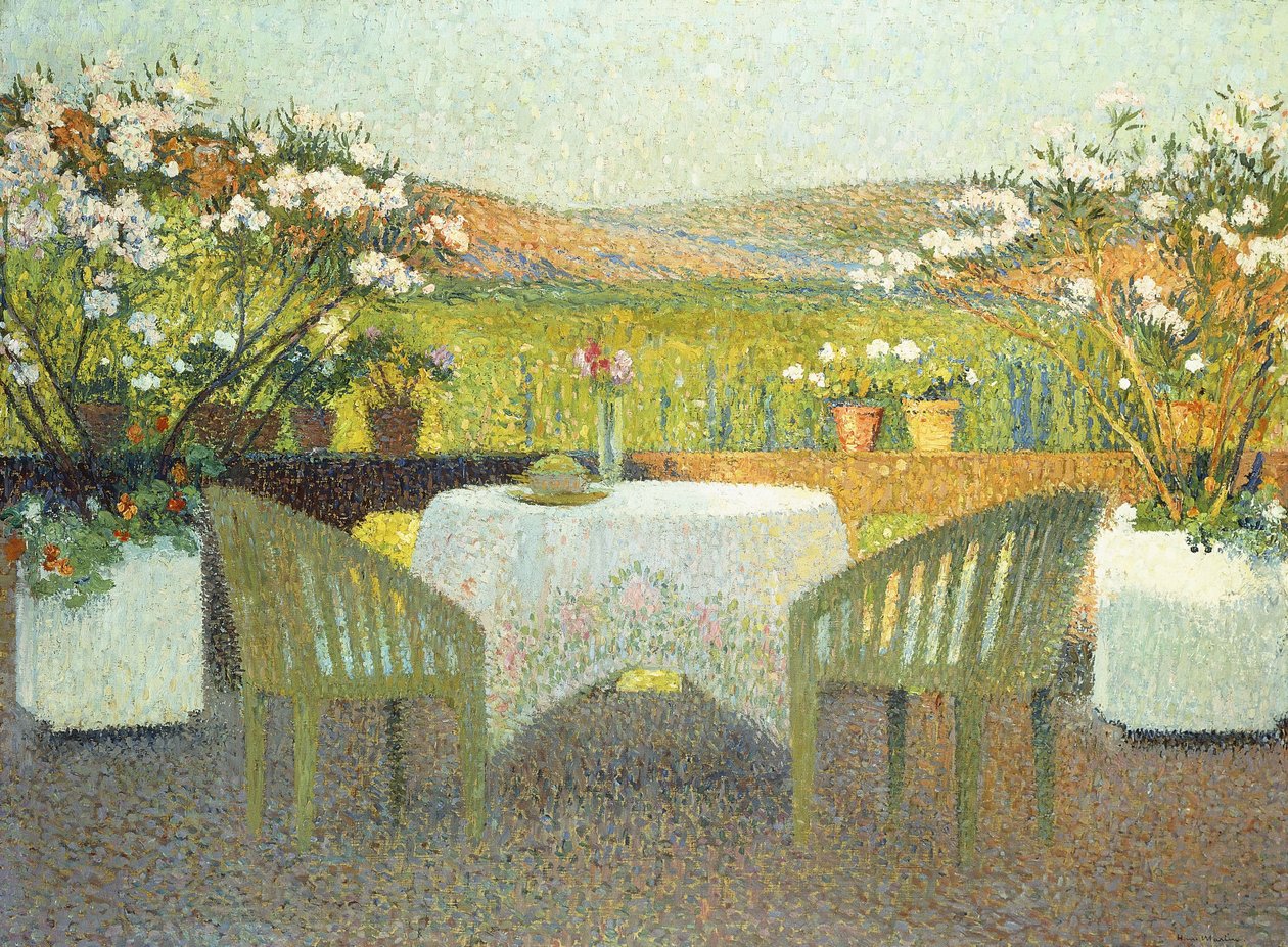 O terraço ao sol; La Terasse en Soleillee, 1920 de Henri Martin