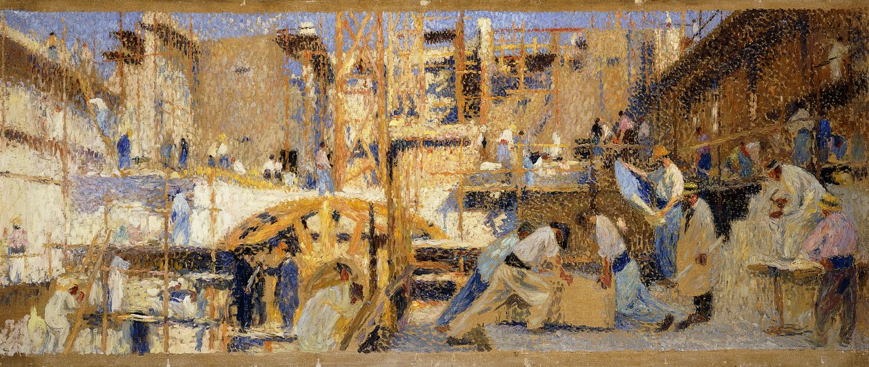 Os trabalhadores; Trabalho, 1914 de Henri Martin