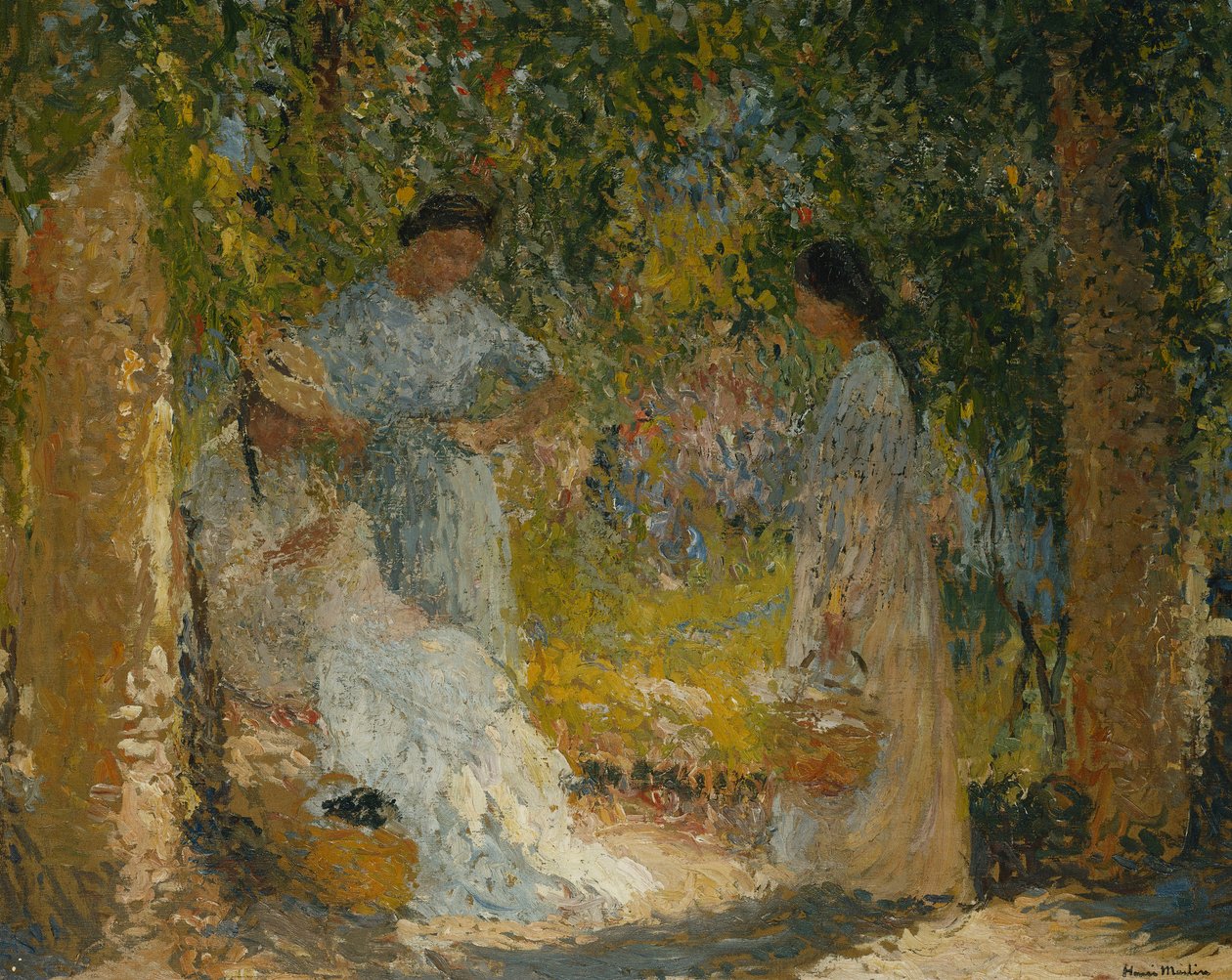 Três mulheres no jardim; Três mulheres no jardim, 1905-1915 de Henri Martin