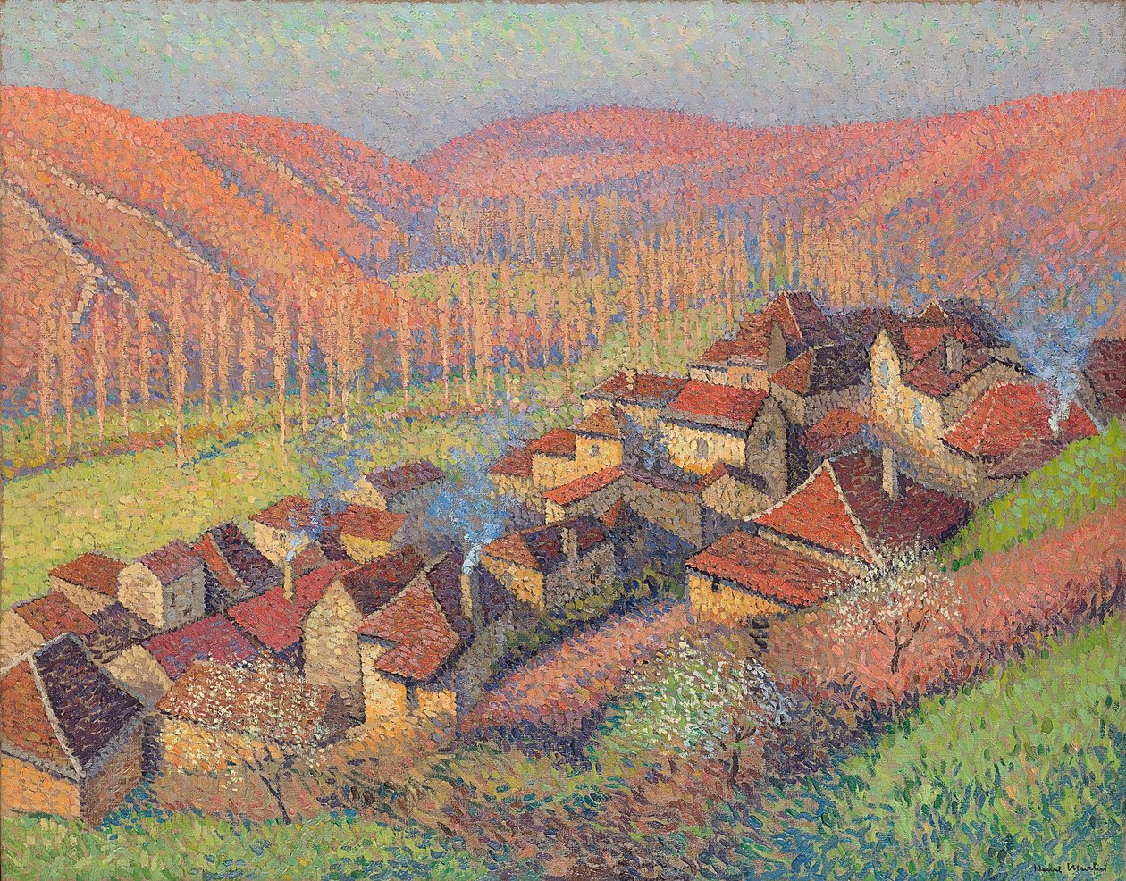 Vista do centro de Labastide du Vert; Vista do centro de Labastide du Vert, c.1940 de Henri Martin