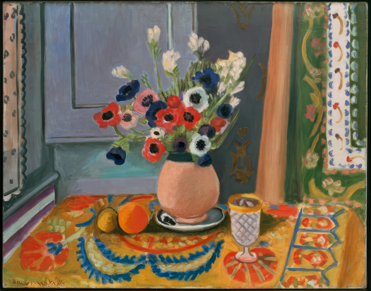 Anémonas num vaso de barro de Henri Matisse