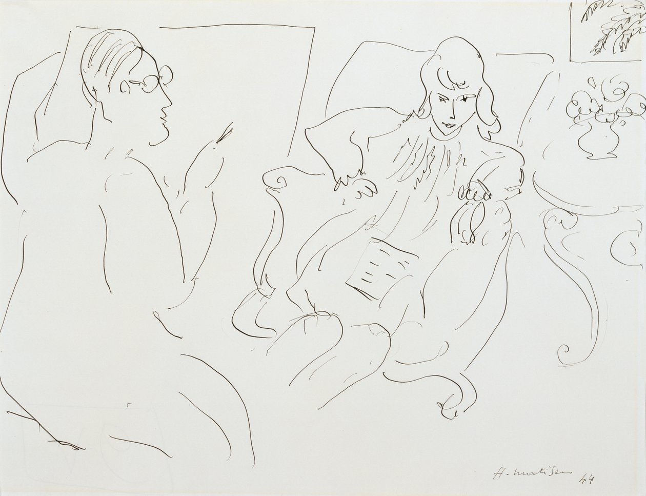 Artista com modelo de Henri Matisse