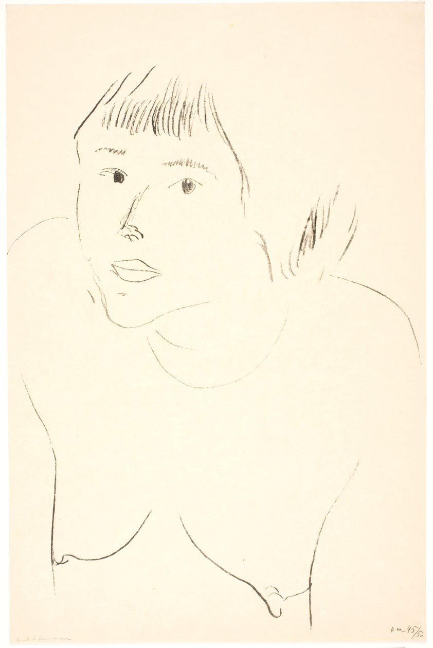 Retrato do peito de uma mulher nua de Henri Matisse