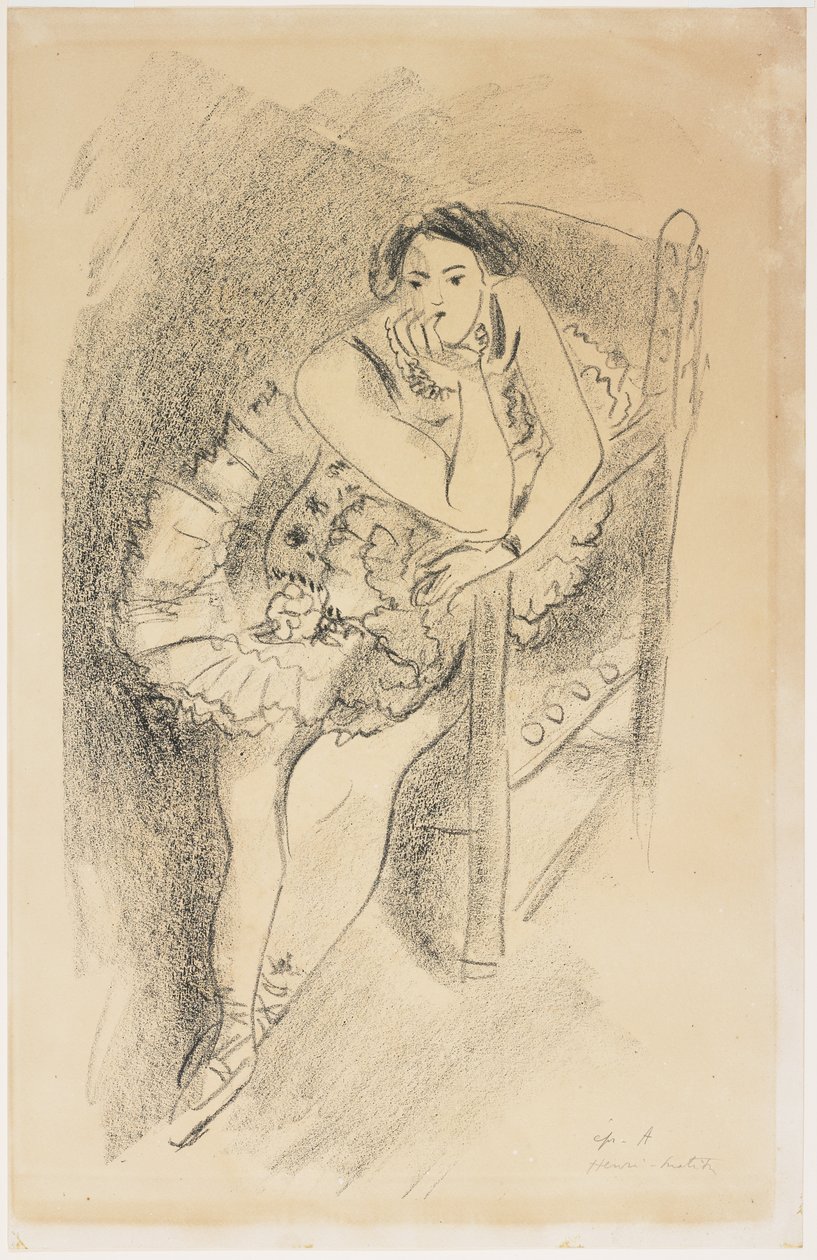 Bailarina numa cadeira de madeira de Henri Matisse