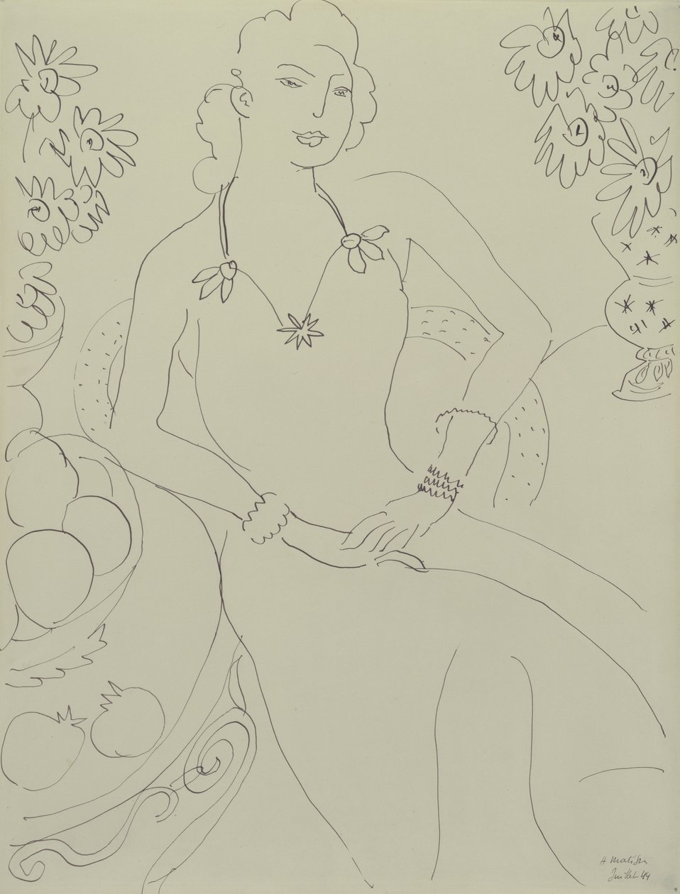 Desenho de uma mulher sentada de Henri Matisse