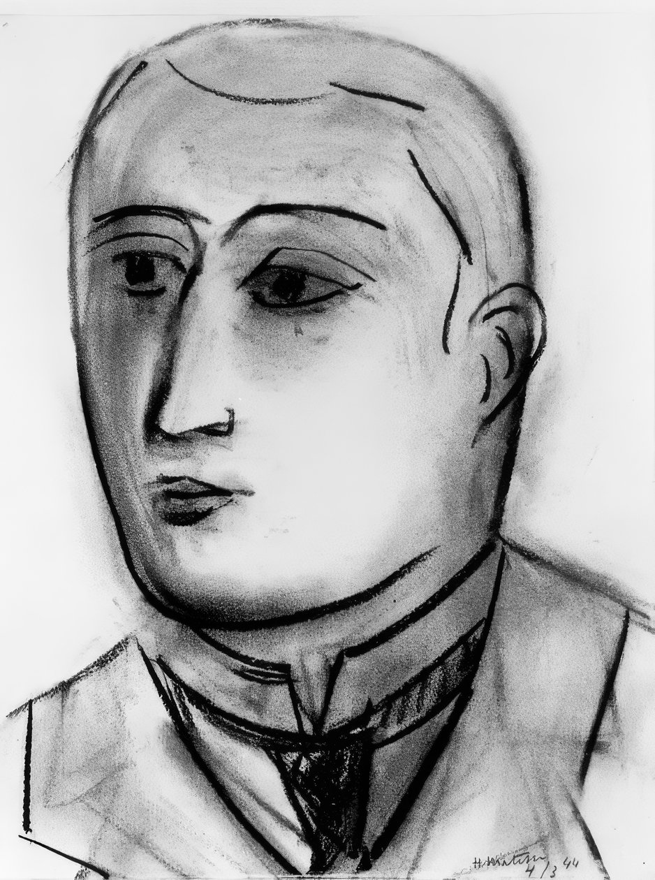 Estudo para o retrato de Guillaume Apollinaire de Henri Matisse