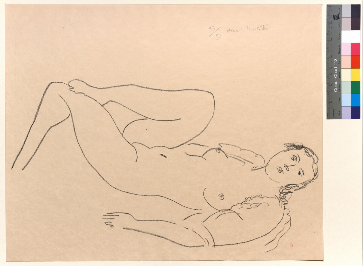 Mulher nua deitada, com as pernas dobradas de Henri Matisse