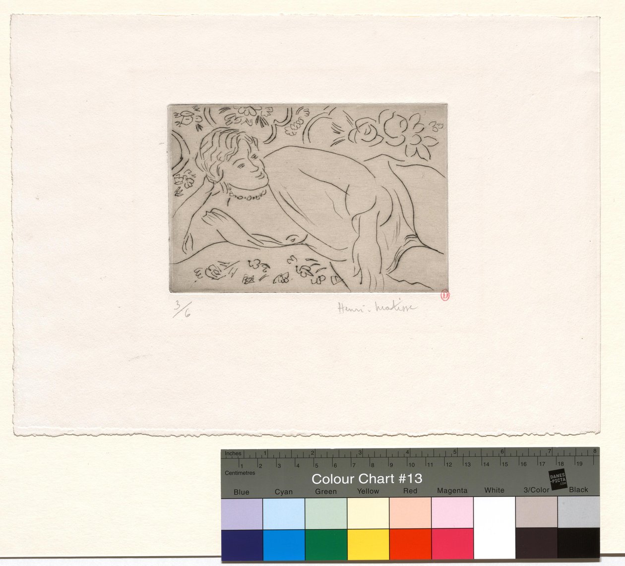 Figura reclinada, fundo florido de Henri Matisse