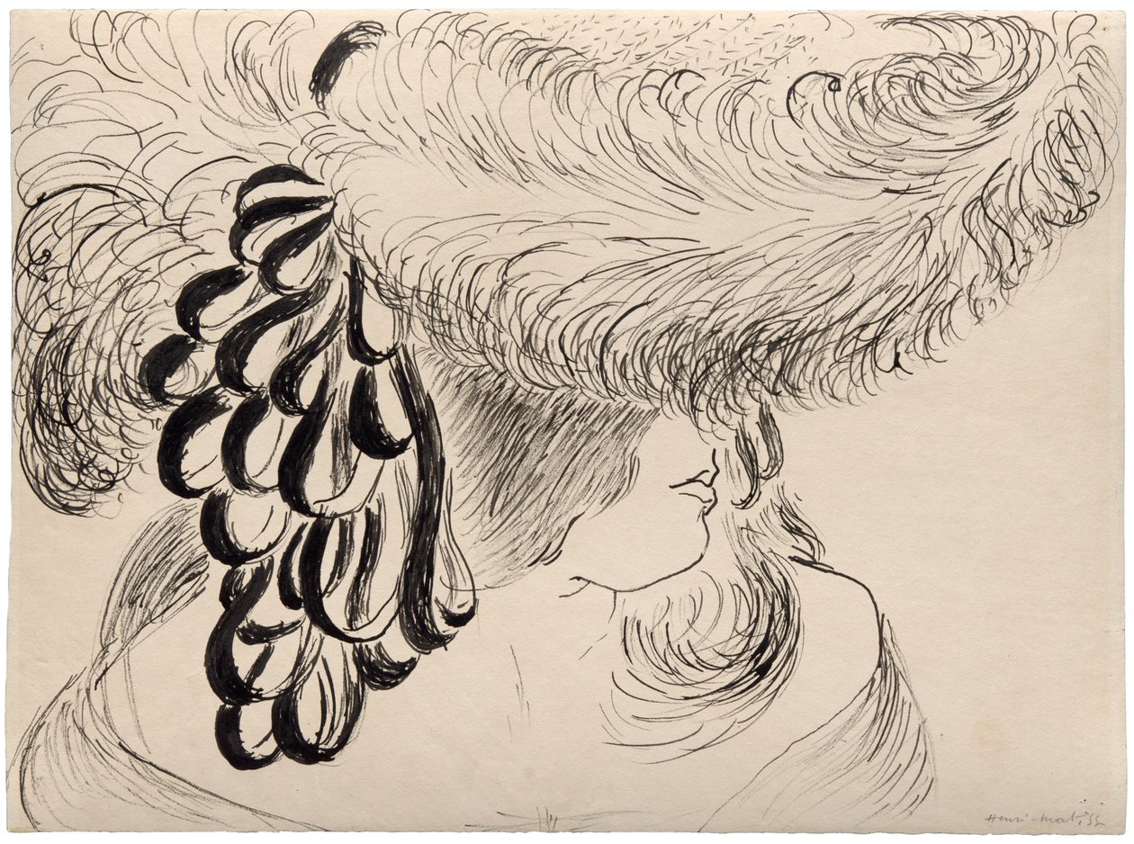 Rapariga com chapéu de plumas (Mlle Antoinette) de Henri Matisse