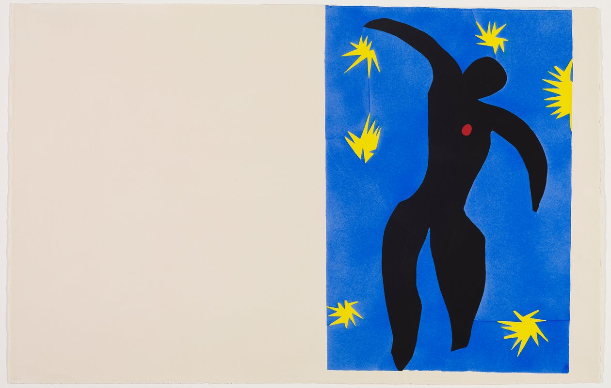 Icare, c.1943 (pochoir impresso a tinta de cor sobre papel de seda) de Henri Matisse