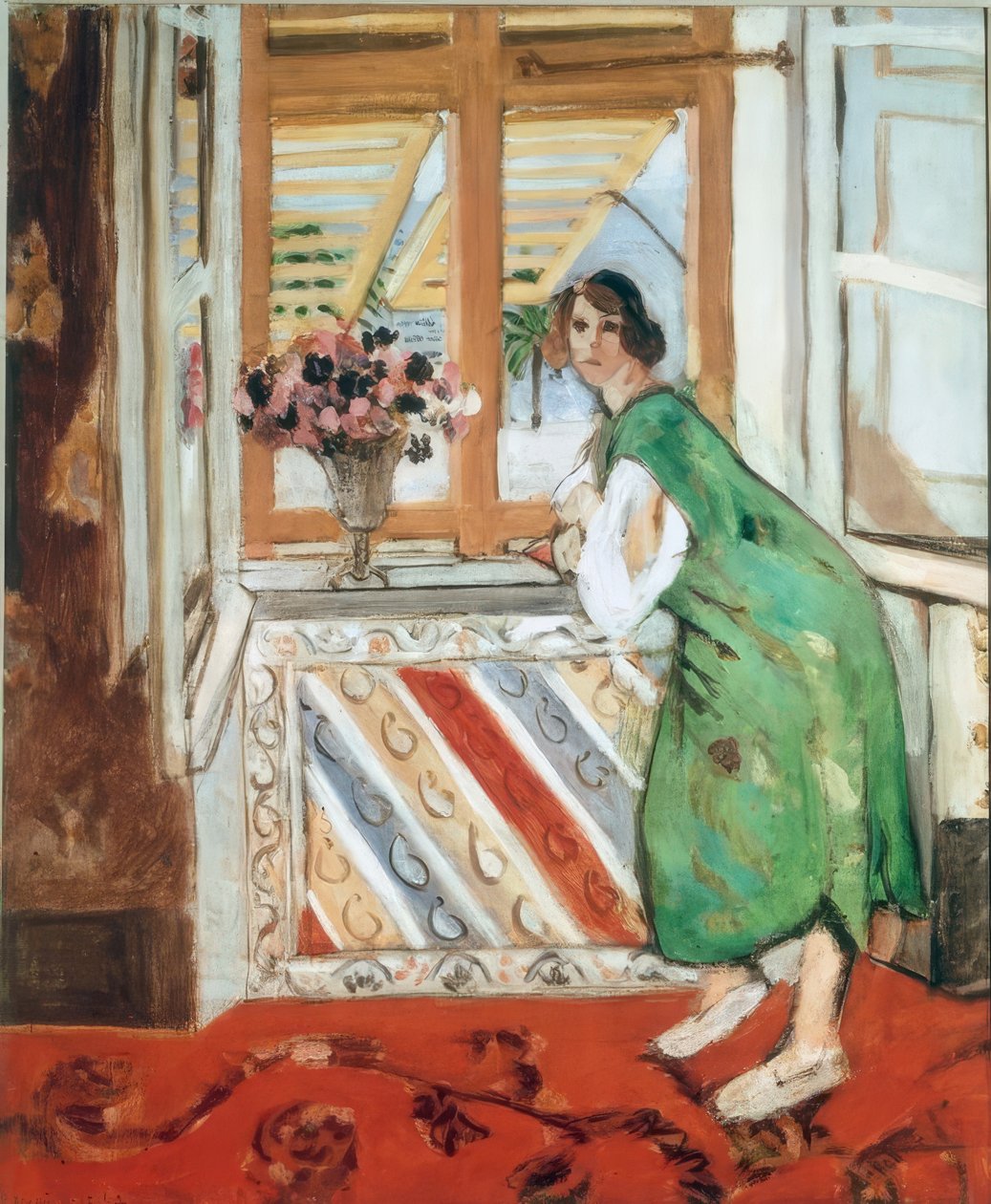 Intérieur à Nice, ou, Jovem mulher com um vestido verde encostada ao de Henri Matisse