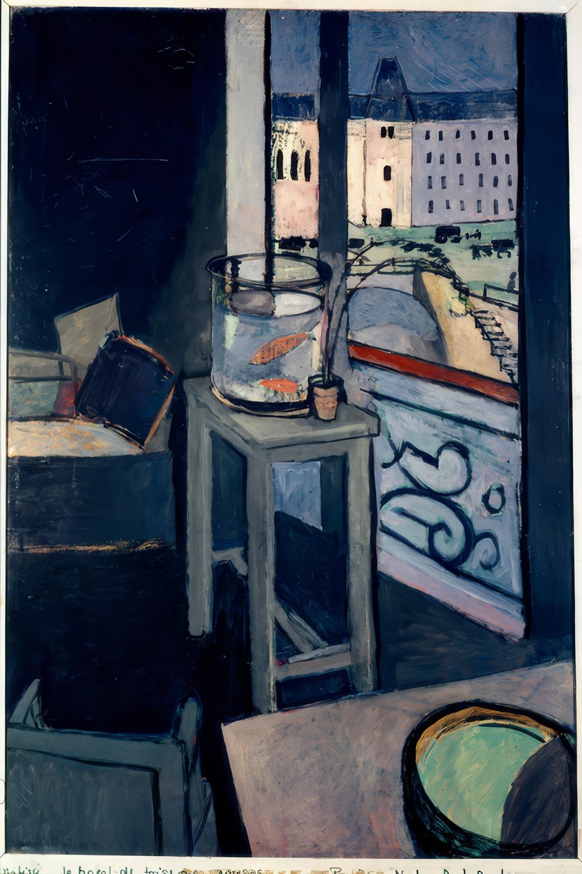 Interior, aquário de peixe dourado de Henri Matisse