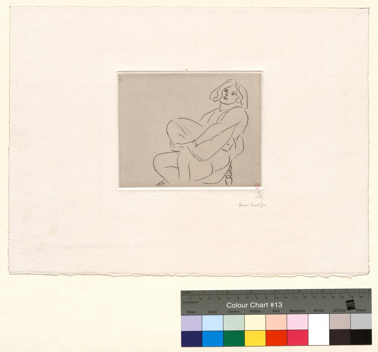 Jovem mulher a abraçar o joelho esquerdo de Henri Matisse