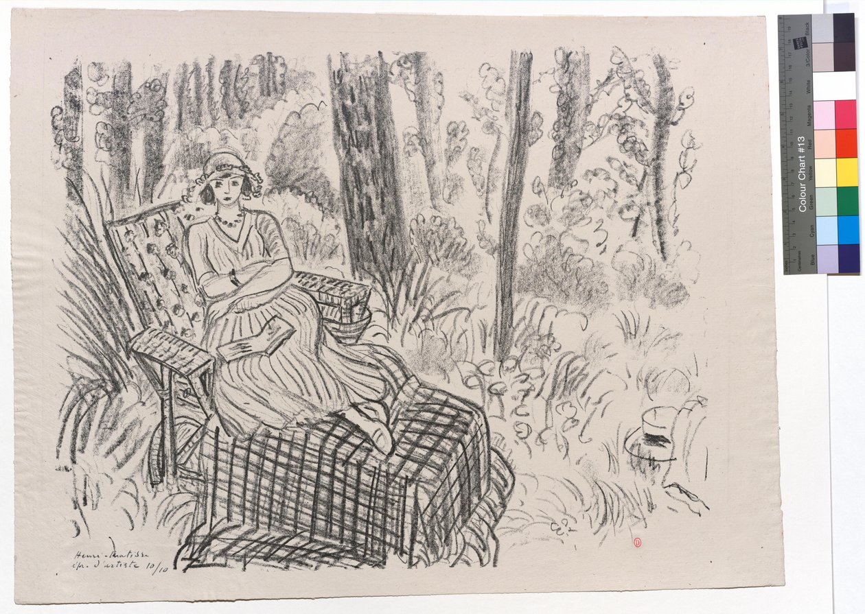 Jovem numa chaise longue no mato de Henri Matisse
