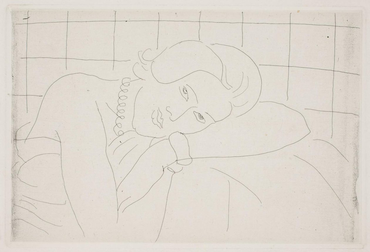 Mulher que repousa a cabeça no braço. Meio-corpo de Henri Matisse