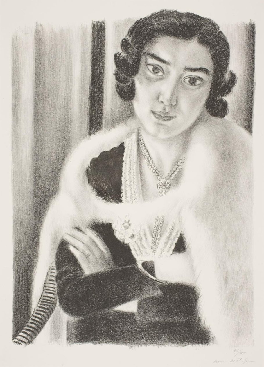 Mulher com uma capa de pele de raposa de Henri Matisse
