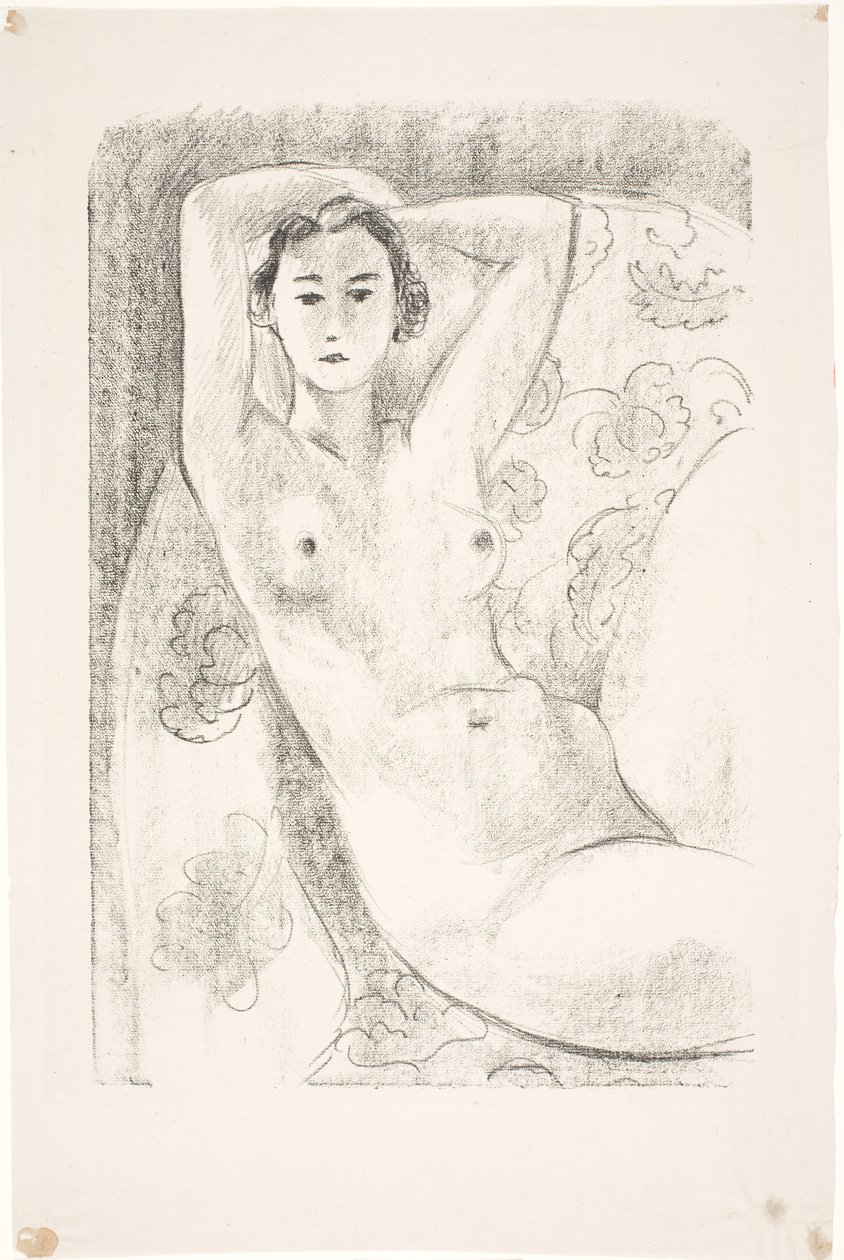 Modelo feminina, sentada numa poltrona de Henri Matisse