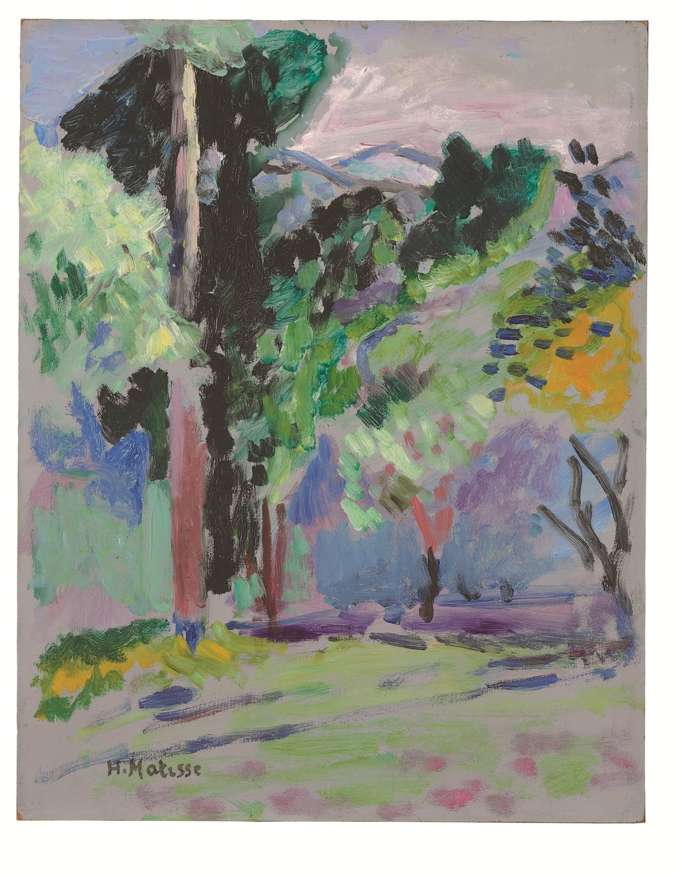 Paisagem de Collioure, c. 1905-1906 (óleo sobre painel) de Henri Matisse
