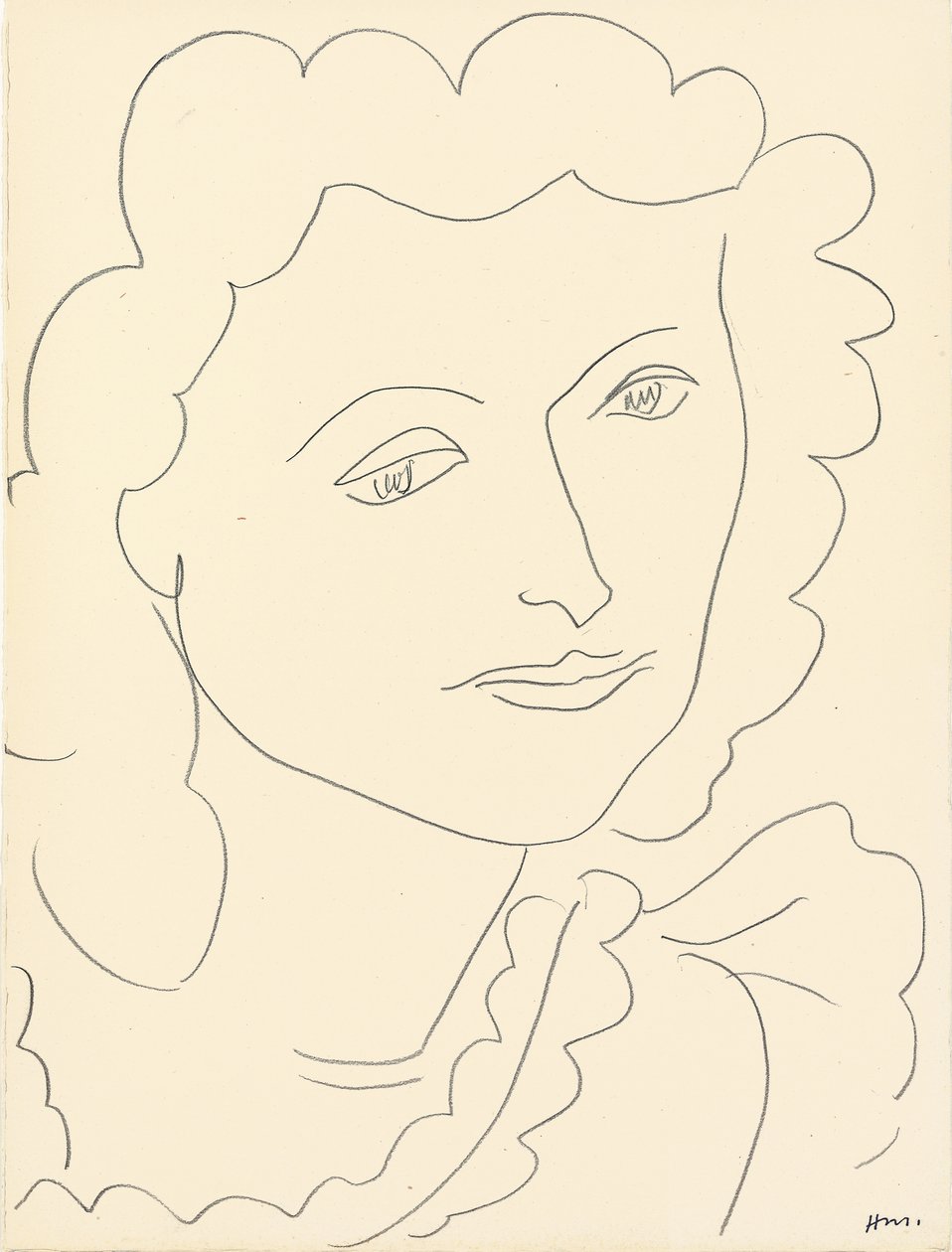 Cabeça grande (Lucienne) (lápis sobre papel) de Henri Matisse