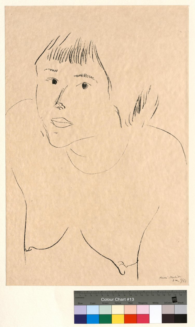 Os olhos negros (Mulher nua, em busto, de frente) de Henri Matisse