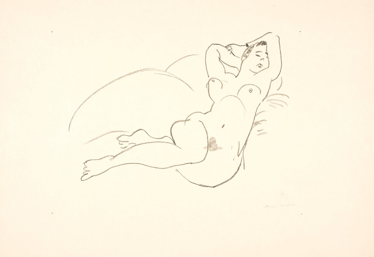 Modelo feminina nua, deitada de Henri Matisse