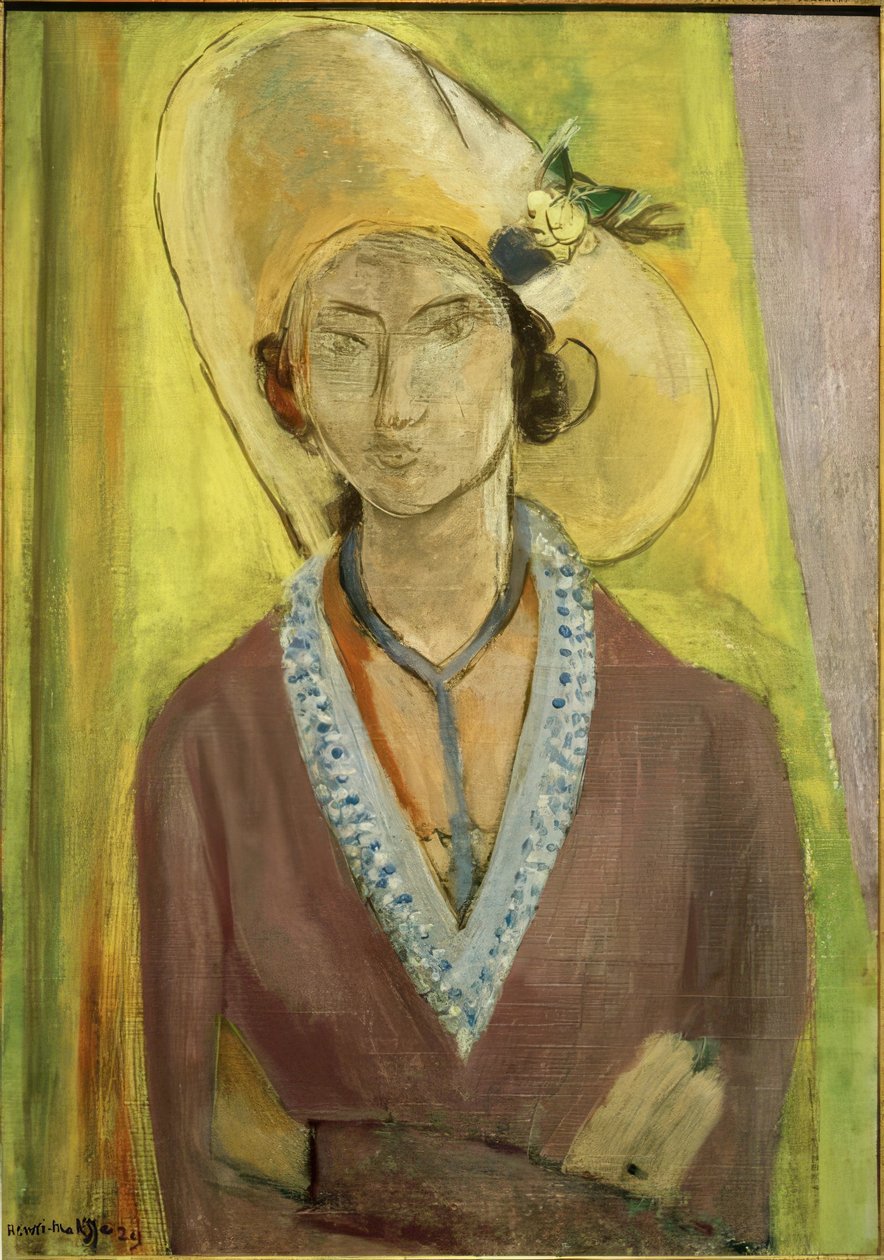 Mademoiselle L.L. O chapéu amarelo de Henri Matisse