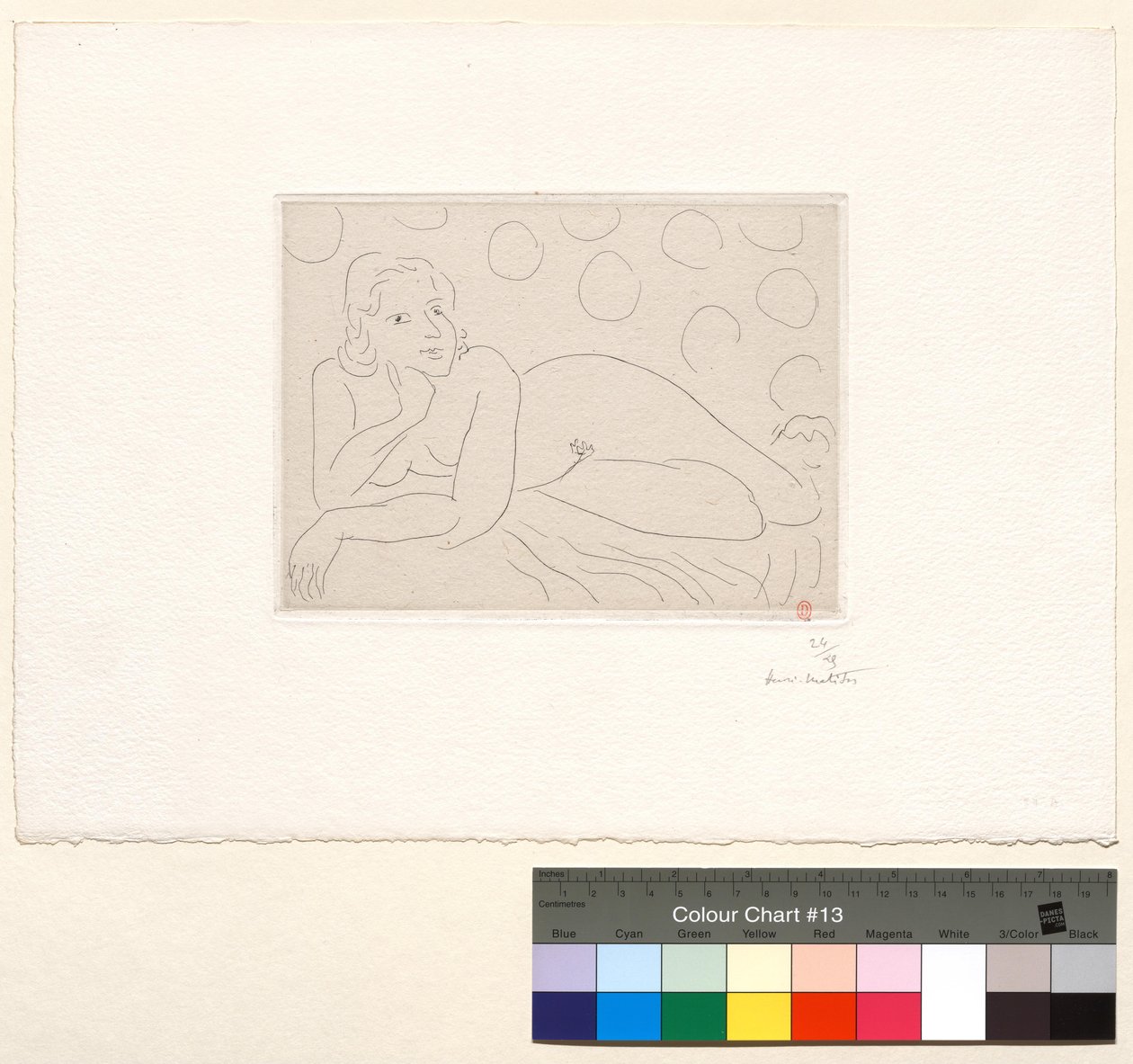 Nu deitado sobre fundo com motivos circulares de Henri Matisse