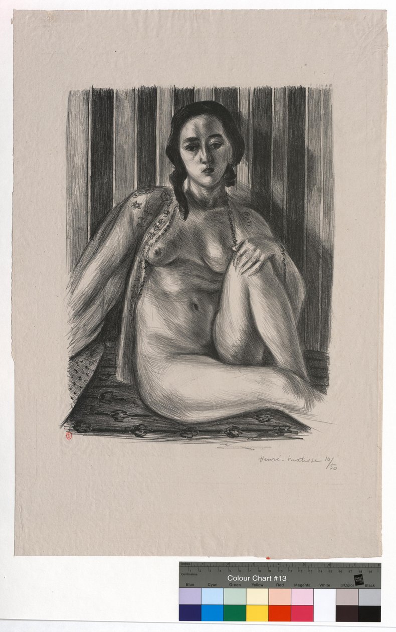 Nu sentado com camisa de tule de Henri Matisse