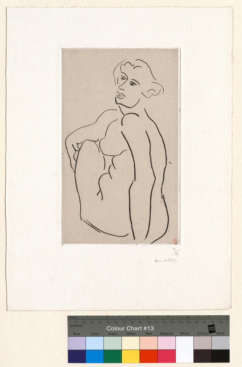 Nu sentado, costas vistas de três quartos de Henri Matisse