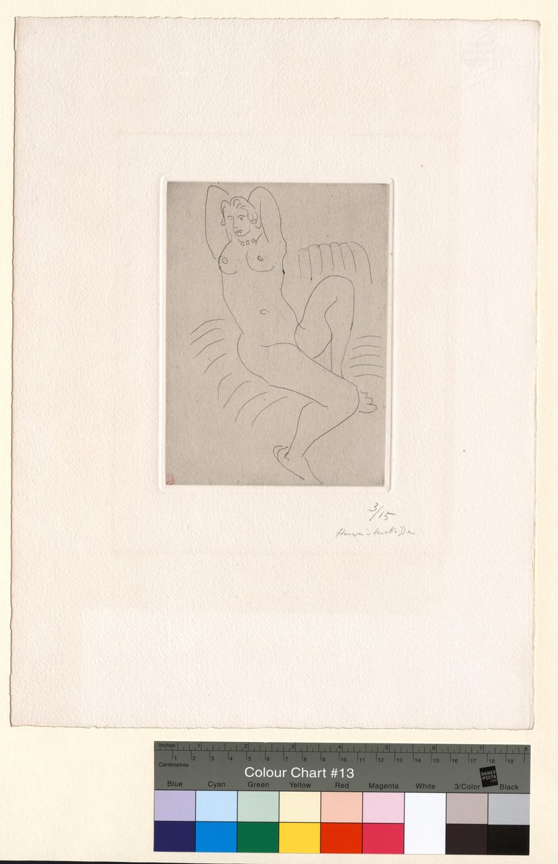 Nu na poltrona às riscas de Henri Matisse