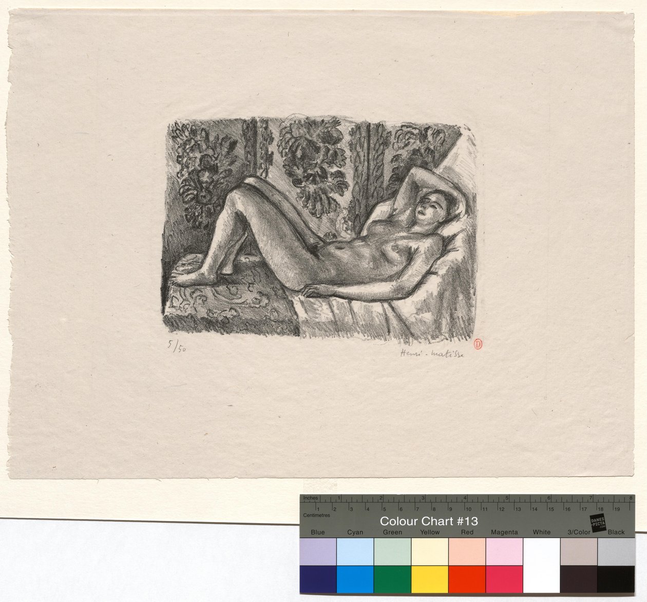 Nu deitado com o biombo Luís XIV de Henri Matisse
