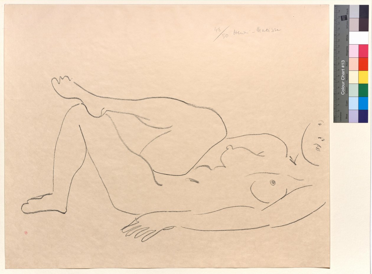 Nu deitado com o rosto incompleto: Estudo das pernas de Henri Matisse